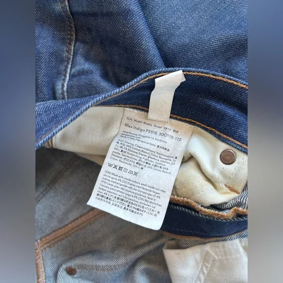 Acne Studios Max Jeans 29x32 Dark Wash Slim Straight Denim Scandinavian - Picture 5 of 11